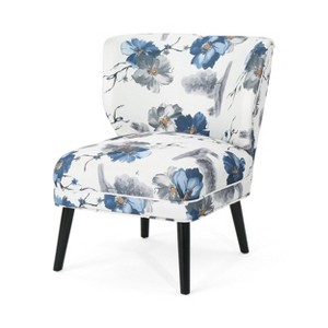 Laurier Modern Farmhouse Accent Chair Matte Black - Christopher Knight Home, Blue Grey