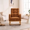 CAVINAS Accent Rocking Chair,High Back Rocker with Footrest,Solid Wood Base,Storage Pocket,Upholstered Chair for Living Room,Bedroom,Nursery - 2 of 4