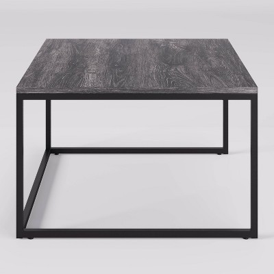 Fort Worth Dark Gray Wood and Metal Square Nesting Coffee Tables