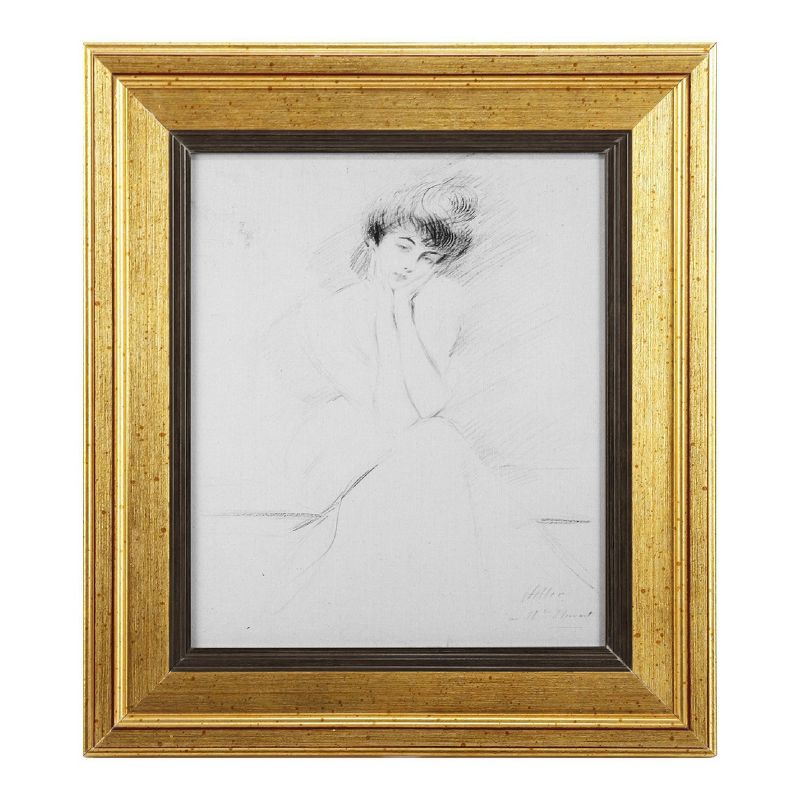 15&#34;x16.5&#34; Portrait of Consuelo Vanderbilt Gold Framed Wall Art Canvas White - A&#38;B Home, 1 of 5