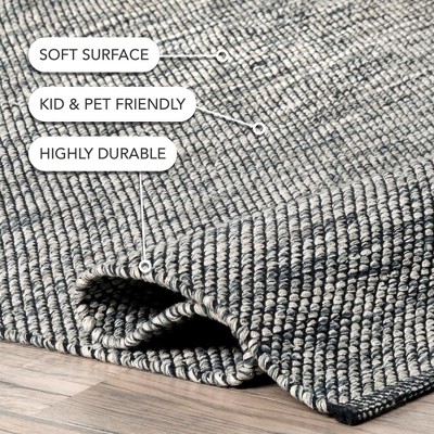 Coastal Cool Gray Cotton 4' x 6' Handcrafted Area Rug