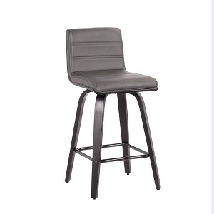 26" Vienna Faux Leather Counter Height Barstool - Armen Living - 1 of 4