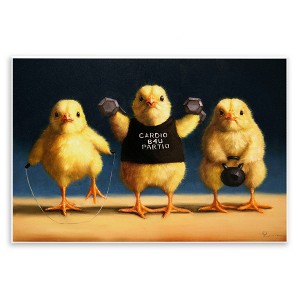 Stupell Industries Funny Exercise Workout Chicks Animals Wall Plaque Art, 15" x 10" - 1 of 4