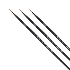 Creative Mark Beste Golden Taklon Round #1 Pack of 3 Artist Brushes, Professional Watercolor Brushes, For Acrylic Painting, Short Handle, Sharp Edges, - 1 of 4