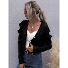 Coolmee Women Casual V-Neck Slim-Fit Leg-Of-Mutton Long Sleeve Buttons Knitted Cardigan Cropped Jacket Tops - 2 of 4