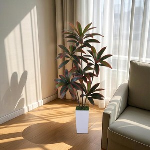 Dracaena Artificial Plant Indoor with Planter, Faux Dracaena Tree No Maintenance, Decorative Tall Fake Plants with Trunks and Realistic Leaves - 1 of 4