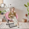 GustoWave Saucer Chair for Adults, Oversized Faux Fur Dish Chair with Metal Frame, Foldable Comfy Seat Lounge Chair - 2 of 4