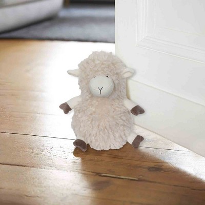 Evideco French Home Goods Decorative Sheep Door Stopper, 2.3 lb Weighted, Ecru