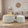 TiramisuBest 24 Inch Chenille Storage Ottoman 2 Piece Set 2 in 1 Round Ottoman Storage Bench Drum Stool Hidden Storage Bench Living Room - 2 of 4