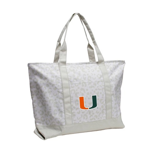NCAA Miami Hurricanes Leopard Pattern Tote