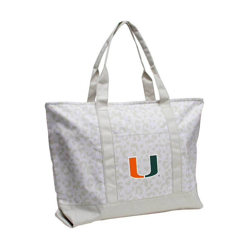 NCAA Miami Hurricanes Leopard Pattern Tote, 1 of 2