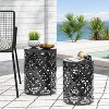 2pc Modern Metal and Round End Table Outside-Christopher Knight Home - 3 of 4