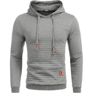 COOFANDY Mens Hooded Sweatshirt Casual Long Sleeve Drawstring Waffle Knit Pullover Hoodies - 1 of 4