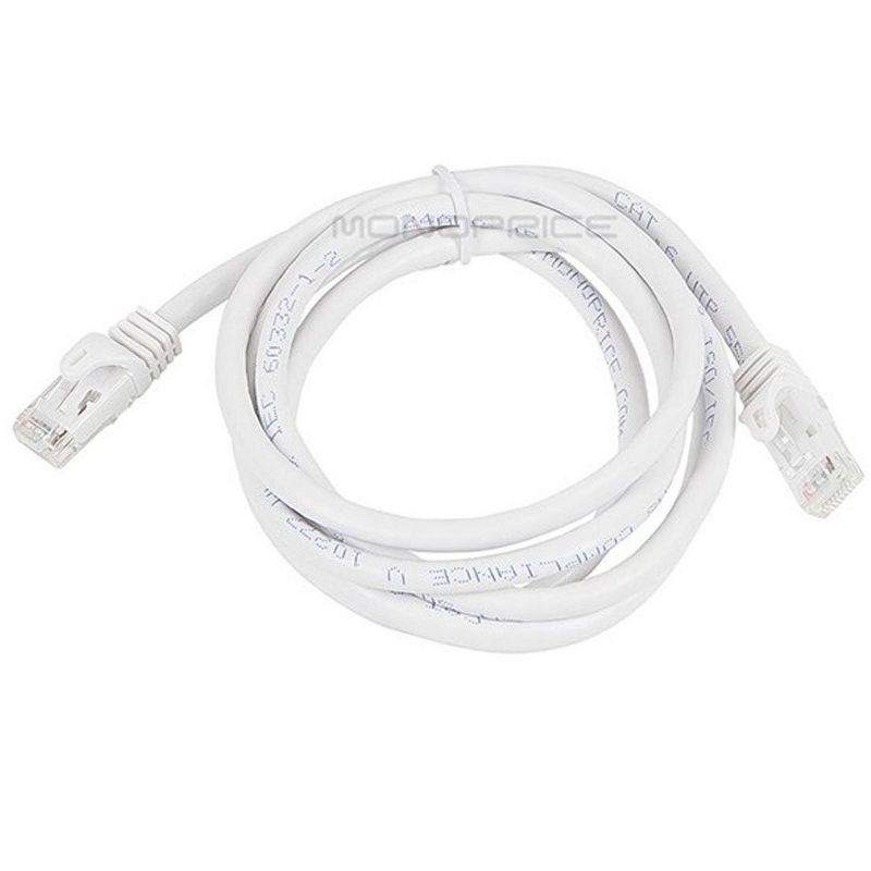 Monoprice Cat6 Ethernet Patch Cable - 5 Feet - White | Network Internet Cord - RJ45, Stranded, 550Mhz, UTP, Pure Bare Copper Wire, 24AWG - Flexboot, 2 of 3