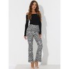 Allegra K Women's Print High Waist Casual Flare Bell Bottom Stretch Long Pants - 2 of 4