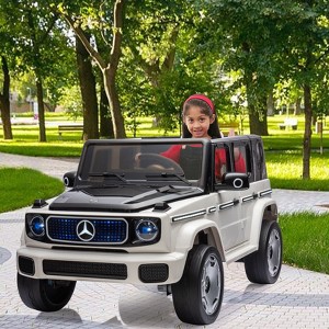 12V Kids Ride On Car with Remote Control, Battery Powered Vehicle Toy with Spring Suspension, LED Headlights, Music for Boys Girls 3-8 - 1 of 4