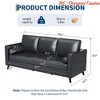 86" Leather Sofa, Mid-Century Modern Deep Seat Couch, PU Leather Couch, 3-Seat Sofa for Living Room, Office - 3 of 4