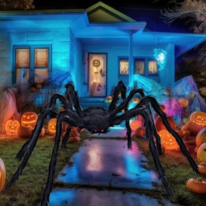 Joyfy 5 Ft Halloween Giant Spider Outdoor Decorations Scary Hairy Spider, Plush Spider for Yard Patio Lawn Garden Window Creepy Halloween Decor Props - 1 of 4