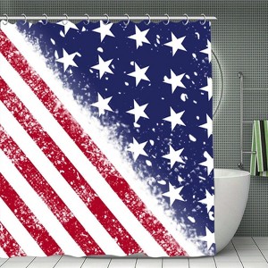 American Flag Waterproof Shower Curtain, Polyester Bath Curtain with Privacy, Durable, Easy Clean & Machine Washable 70.8x70.8 Inch - 1 of 1