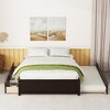 Full Size Wood Platform Bed with a Twin Trundle and 2 Drawers, White/Gray/Espresso, 4W -ModernLuxe - image 2 of 4