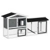 Two Level Rabbit Hutch Sturdy Outdoor Hutch With Openable Top Large Wooden Rabbit Hutch With Run Weatherproof Roof,Removable Tray,Ramp-Cuddlewood - 2 of 4