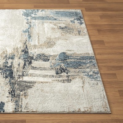 Luxe Weavers Blue Abstract 6' x 9' Stain-Resistant Area Rug