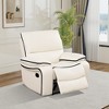MAYEERTY Power Recliner Chair, Electric Breathable Leather Reclining Chair with Adjustable Backrest for Living Room, White - 2 of 4