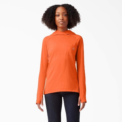 Women's Dickies Temp-iQ Performance Sun Shirt, Size: XL, Orange