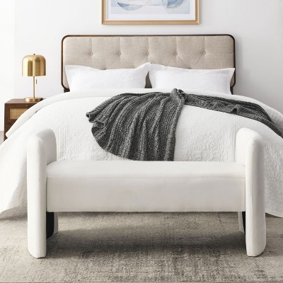 Donna 52" Large Storage Upholstered Velvet Bench With Solid wood legs-Maison Boucle