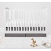 Bacati - Boys Baseball Muslin Red Gray 8 pc Crib Bedding Set with Long Rail Guard Cover - 4 of 4