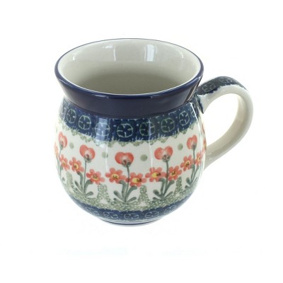 Blue Rose Polish Pottery Peach Posy Bubble Mug