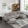 110" L-Shape Sectional Sofa Convertible Couch with Ottoman Versatile Configuration for Living Room, Apartment, Office-- Frevyn - 4 of 4