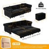 3-in-1 Sleeper Sofa Bed with Pull-Out Design,89" Velvet Convertible Sofa Bed with Movable Ottoman, King Size Sofa Bed for Living Room-Koiai - 4 of 4