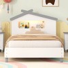 Full Size Wood Platform Bed with House-Shaped Headboard and Motion Activated Night Lights, No Box Spring Needed Gray - 3 of 4