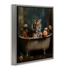 Stupell Industries Tiger in Floral Bathtub Black Framed Floater Canvas Wall Art - 3 of 4