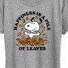 Women's - Peanuts - Happiness Is A Pile Of Leaves Short Sleeve Graphic T-Shirt - 2 of 4