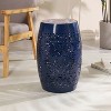 12" Oriental Ceramic Garden Stool Side Table Featuring Vibrant Colorful Patterns - 3 of 4