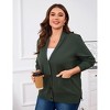 Clearlove Women Plus Size Chunky Knit Cardigan Sweater Long Sleeve V Neck Button up Sweater Coat - 2 of 4