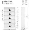 SEVOBAL Decorative Bookshelf 5 Shelf Freestanding Bookcase Tall Bookshelf for Bedroom, Living Room and Other Areas, White, 33"*11.6"*60" - 3 of 4