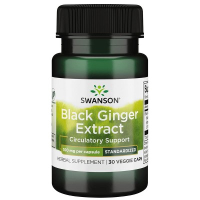 Swanson Black Ginger Extract - Standardized 100 mg 30 Veg Caps.