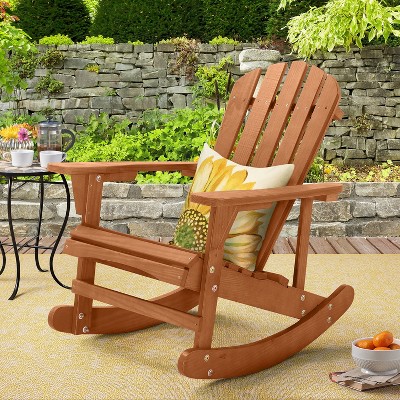 Saint Birch Adirondack Wooden Rocking Chair, Walnut : Target