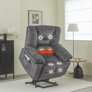 Grungis Velvet Lift Massage Chairs for Elderly,Cozy Recliner Chairs with Massage and Lumbar Heating for Living Room - 1 of 4