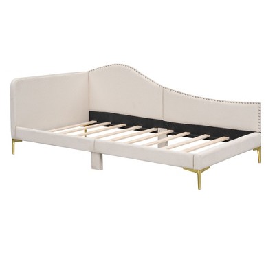 NicBex Twin Size Daybed, Upholstered Day Bed with Headboard and Armrest, Sofa Bed with Support Legs