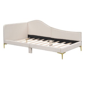 NicBex Twin Size Daybed, Upholstered Day Bed with Headboard and Armrest, Sofa Bed with Support Legs - 1 of 4