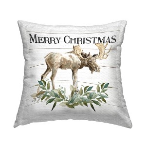 Stupell Industries Merry Christmas Botanical Moose Plank Pattern - 1 of 3