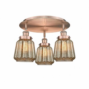 Chatham - 3 Light Flush Mount In Art Deco Style-8 Inches Tall and 18.25 Inches Wide - 1 of 1