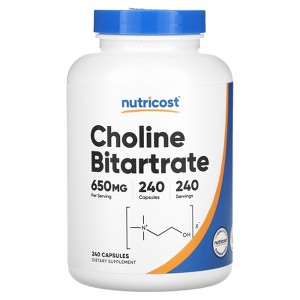 Nutricost Choline Bitartrate, 650 mg , 240 Capsules - 1 of 2