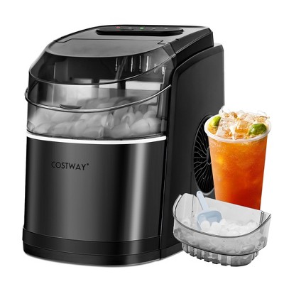 Costway Countertop Ice Maker 26.5lbs/Day Self-Cleaning Machine w/ Flip lid White\Black\Red