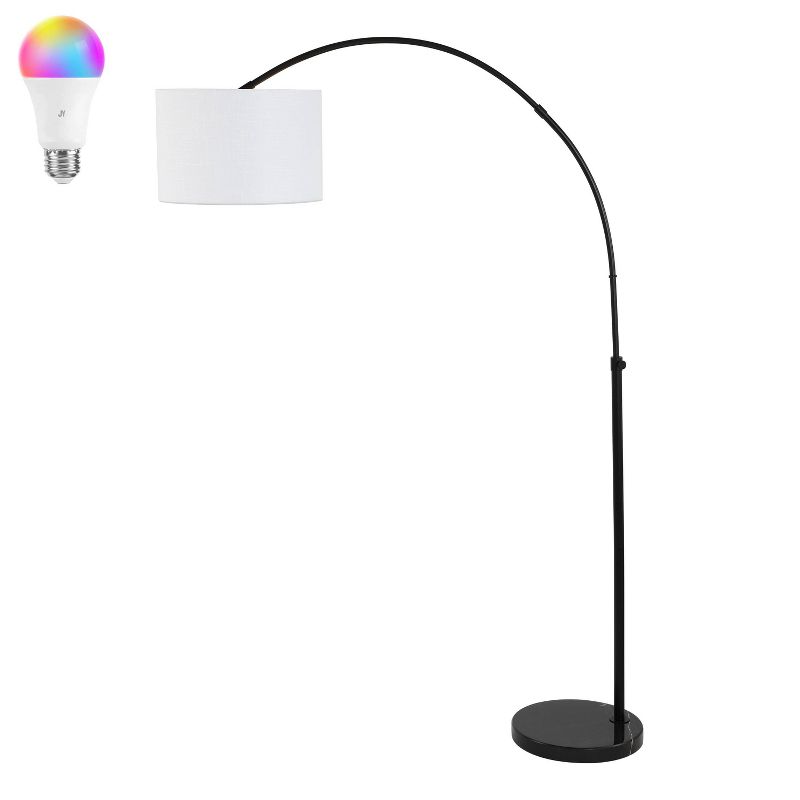 70&#34; Collier Industrial Head/Height-Adjustable Iron LED Arc Floor Lamp with Smart Bulb Black (Includes LED Light Bulb) - JONATHAN Y, 5 of 11