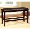 Burton Leatherette Padded Counter Dining Bench Espresso - miBasics - 2 of 4
